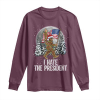 Funny Bigfoot Christmas Political Meme Long Sleeve Shirt I Hate The President - Wonder Print Shop