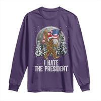 Funny Bigfoot Christmas Political Meme Long Sleeve Shirt I Hate The President - Wonder Print Shop