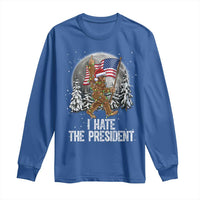Funny Bigfoot Christmas Political Meme Long Sleeve Shirt I Hate The President - Wonder Print Shop