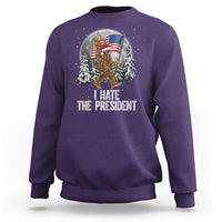 Funny Bigfoot Christmas Political Meme Sweatshirt I Hate The President - Wonder Print Shop