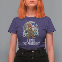 Funny Bigfoot Christmas Political Meme T Shirt For Women I Hate The President - Wonder Print Shop