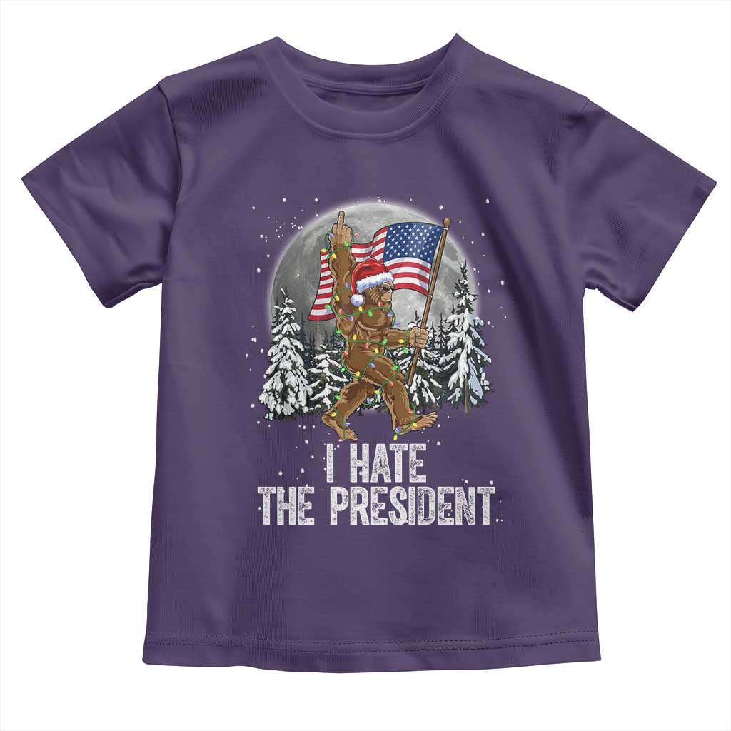 Funny Bigfoot Christmas Political Meme Toddler T Shirt I Hate The President - Wonder Print Shop