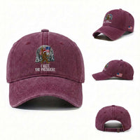 Funny Bigfoot Christmas Political Meme Washed Cotton Baseball Cap I Hate The President