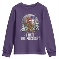 Funny Bigfoot Christmas Political Meme Youth Sweatshirt I Hate The President - Wonder Print Shop