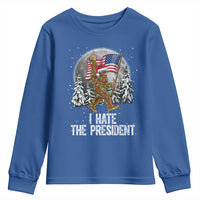 Funny Bigfoot Christmas Political Meme Youth Sweatshirt I Hate The President - Wonder Print Shop