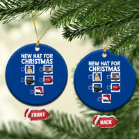 Funny Political Christmas Ceramic Ornament Old Hat New Hat - Wonder Print Shop