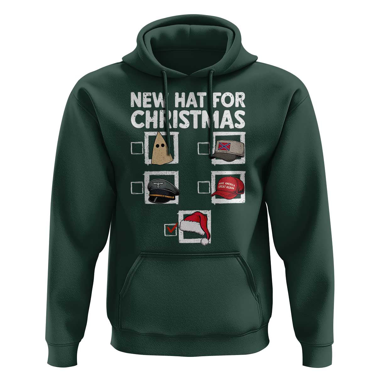 Funny Political Christmas Hoodie Old Hat New Hat - Wonder Print Shop