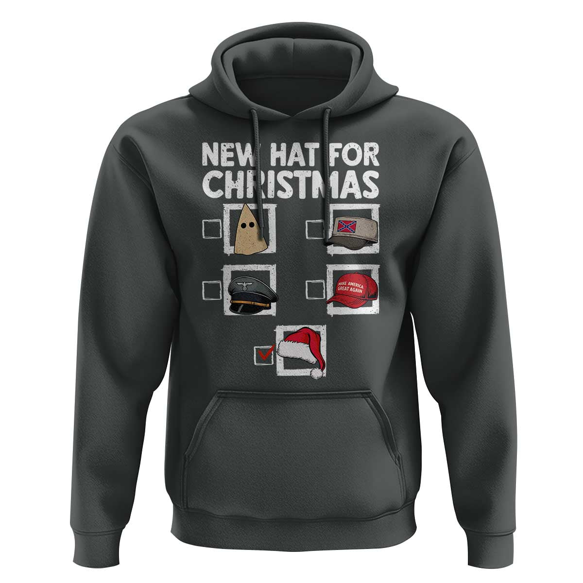 Funny Political Christmas Hoodie Old Hat New Hat - Wonder Print Shop