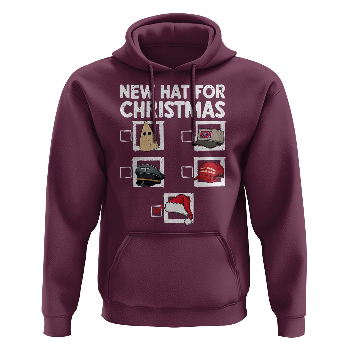 Funny Political Christmas Hoodie Old Hat New Hat - Wonder Print Shop