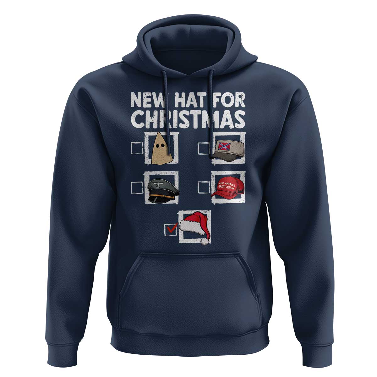 Funny Political Christmas Hoodie Old Hat New Hat - Wonder Print Shop