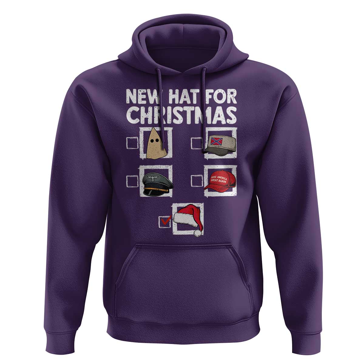 Funny Political Christmas Hoodie Old Hat New Hat - Wonder Print Shop