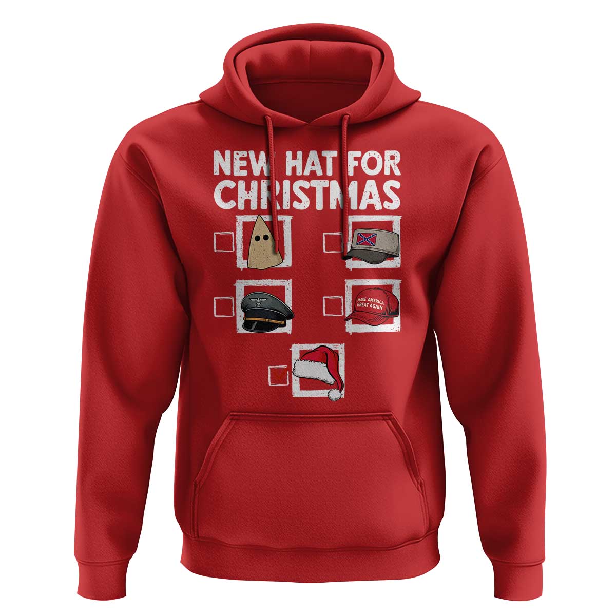 Funny Political Christmas Hoodie Old Hat New Hat - Wonder Print Shop