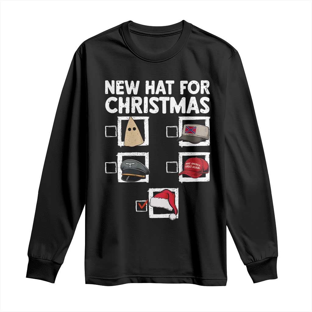 Funny Political Christmas Long Sleeve Shirt Old Hat New Hat - Wonder Print Shop