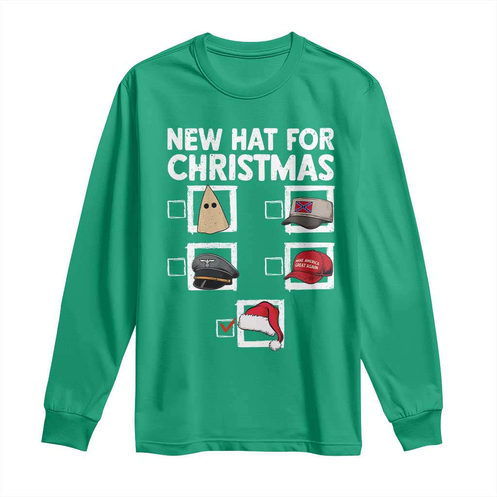 Funny Political Christmas Long Sleeve Shirt Old Hat New Hat - Wonder Print Shop