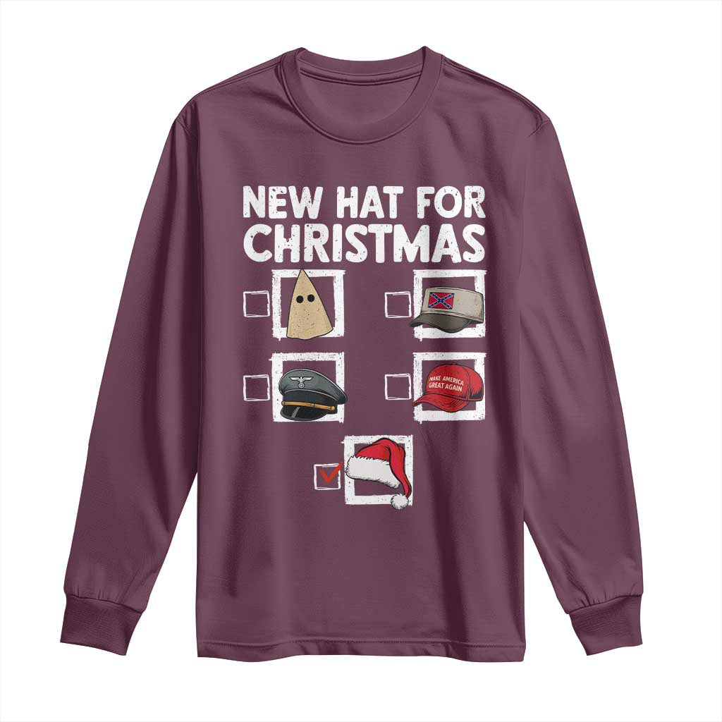 Funny Political Christmas Long Sleeve Shirt Old Hat New Hat - Wonder Print Shop