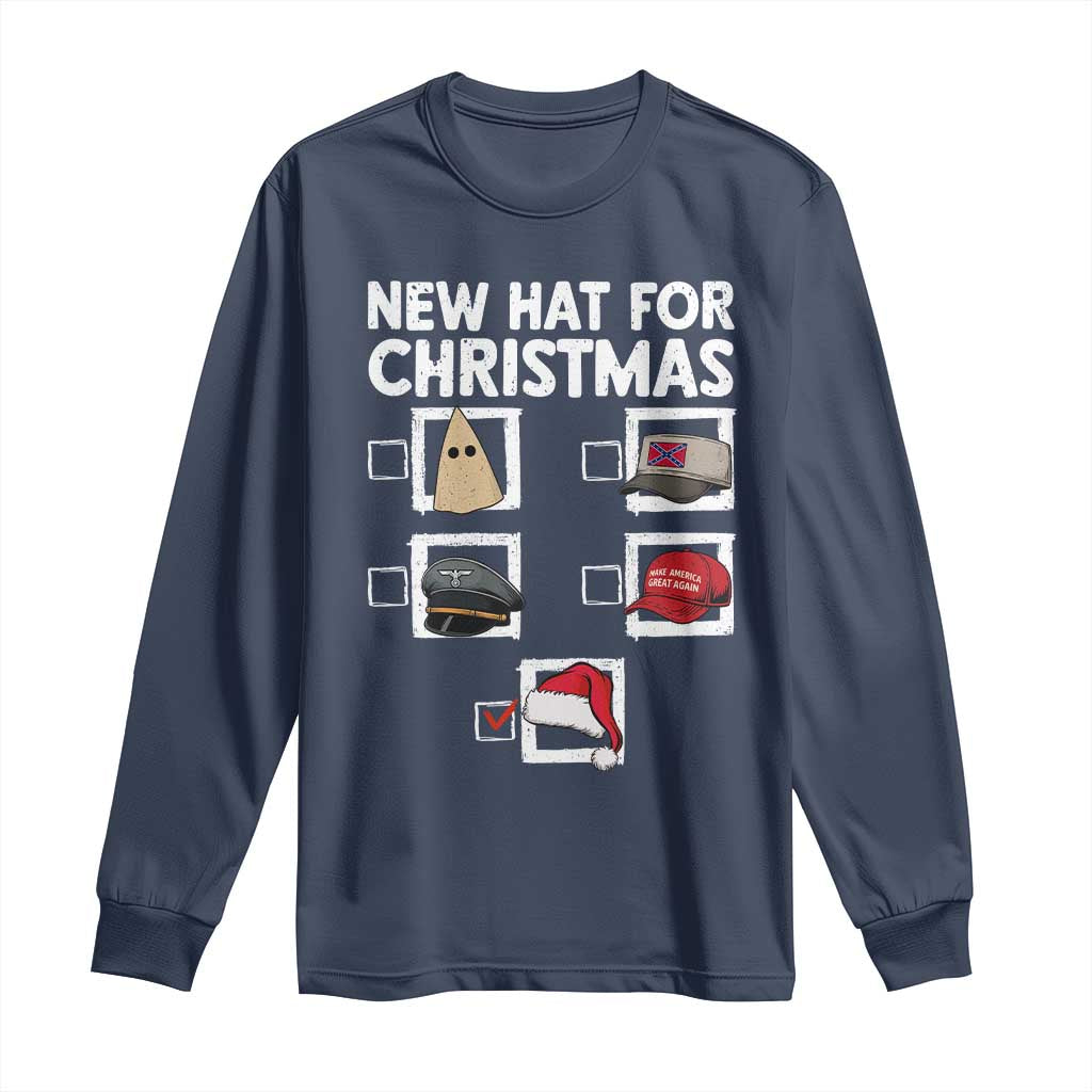 Funny Political Christmas Long Sleeve Shirt Old Hat New Hat - Wonder Print Shop