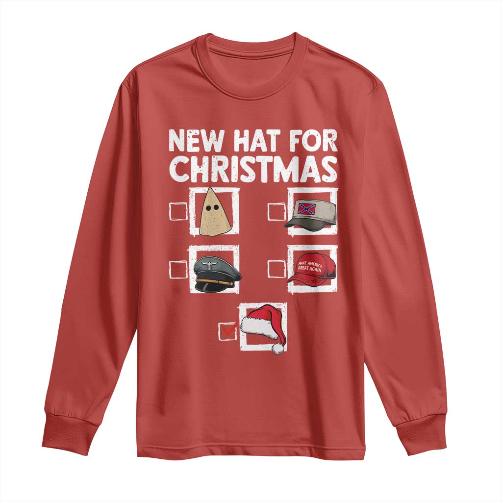 Funny Political Christmas Long Sleeve Shirt Old Hat New Hat - Wonder Print Shop
