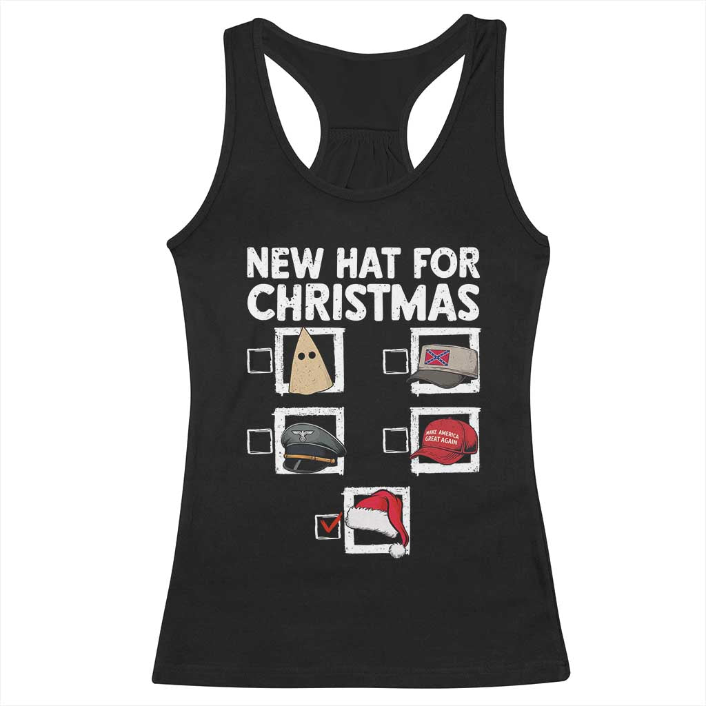 Funny Political Christmas Racerback Tank Top Old Hat New Hat - Wonder Print Shop