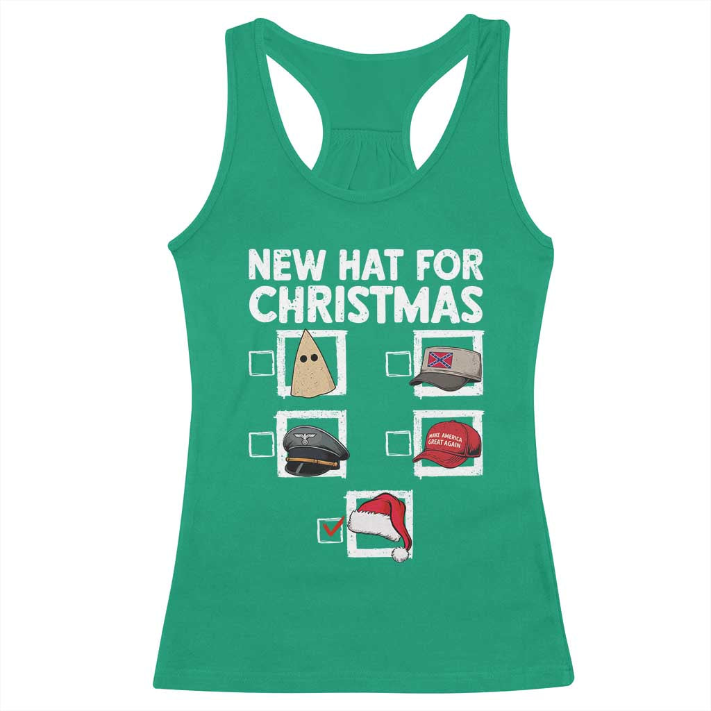 Funny Political Christmas Racerback Tank Top Old Hat New Hat - Wonder Print Shop