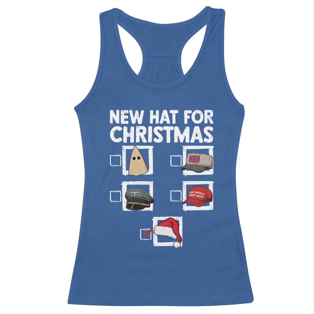 Funny Political Christmas Racerback Tank Top Old Hat New Hat - Wonder Print Shop
