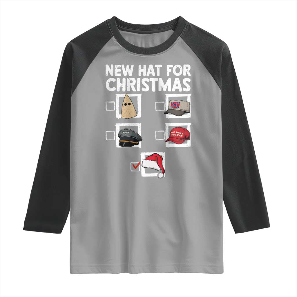 Funny Political Christmas Raglan Shirt Old Hat New Hat - Wonder Print Shop