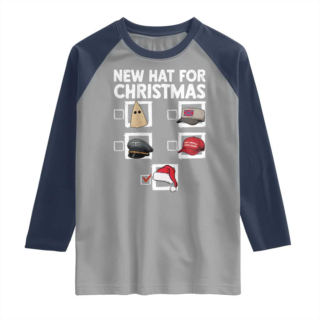 Funny Political Christmas Raglan Shirt Old Hat New Hat - Wonder Print Shop