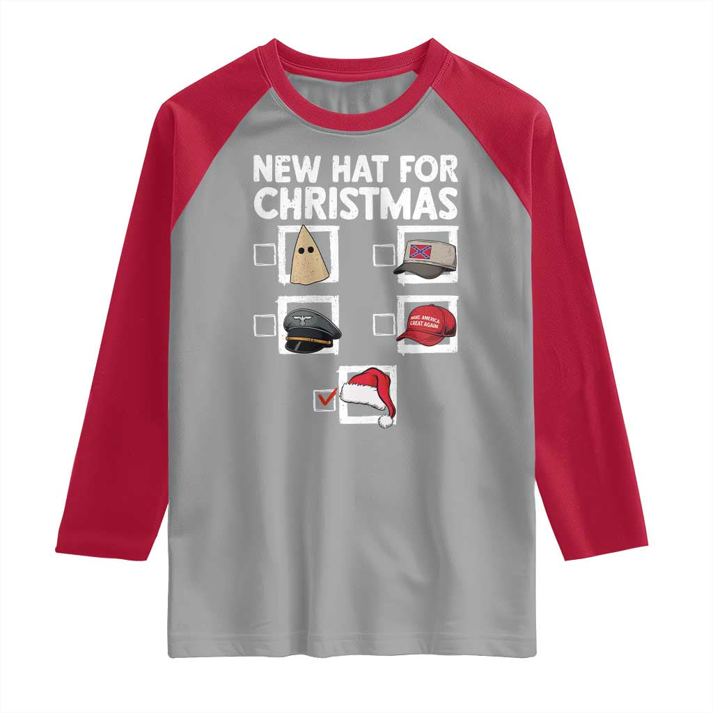 Funny Political Christmas Raglan Shirt Old Hat New Hat - Wonder Print Shop