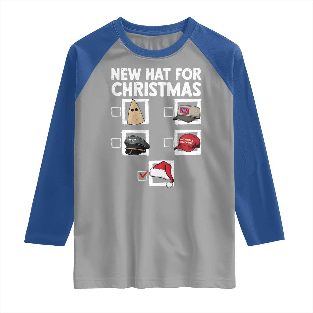 Funny Political Christmas Raglan Shirt Old Hat New Hat - Wonder Print Shop