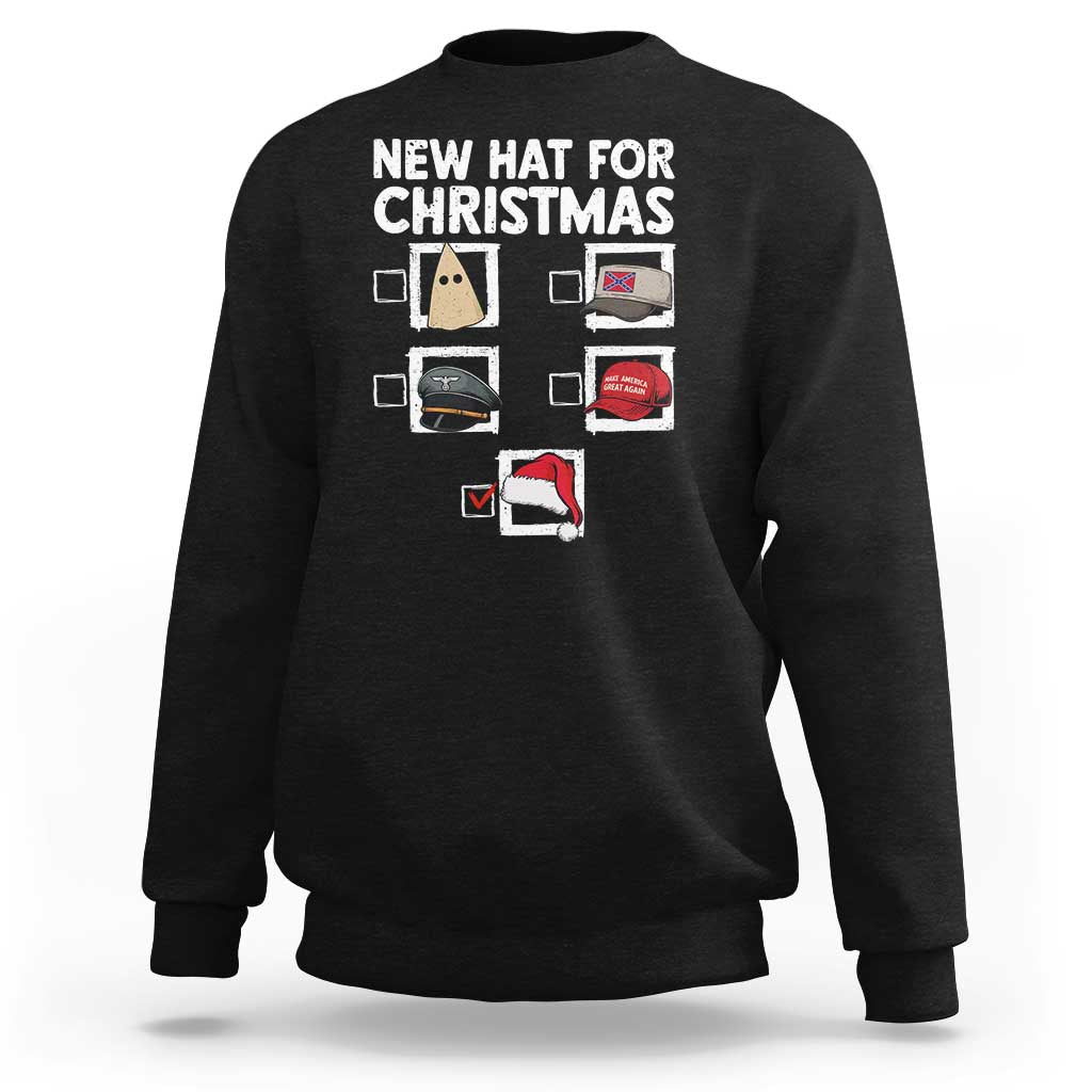 Funny Political Christmas Sweatshirt Old Hat New Hat - Wonder Print Shop