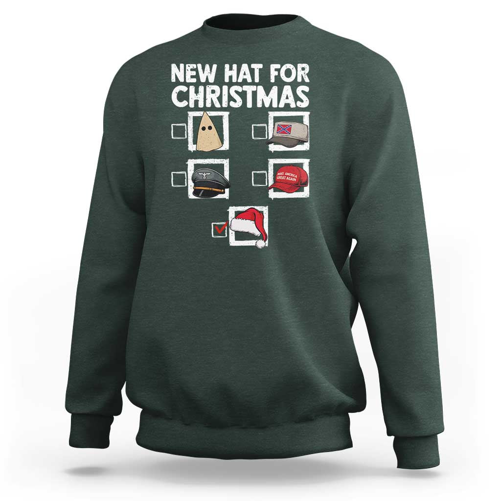 Funny Political Christmas Sweatshirt Old Hat New Hat - Wonder Print Shop