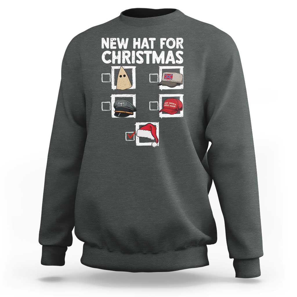 Funny Political Christmas Sweatshirt Old Hat New Hat - Wonder Print Shop