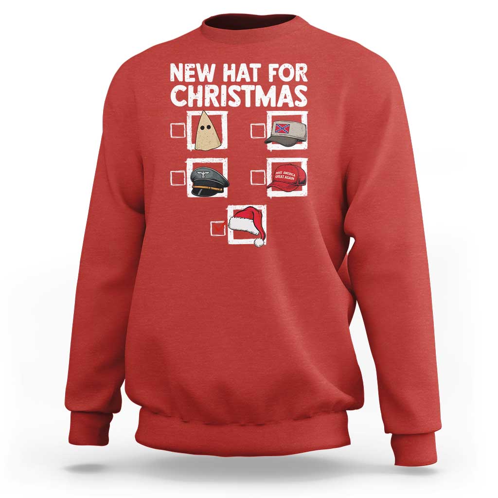 Funny Political Christmas Sweatshirt Old Hat New Hat - Wonder Print Shop