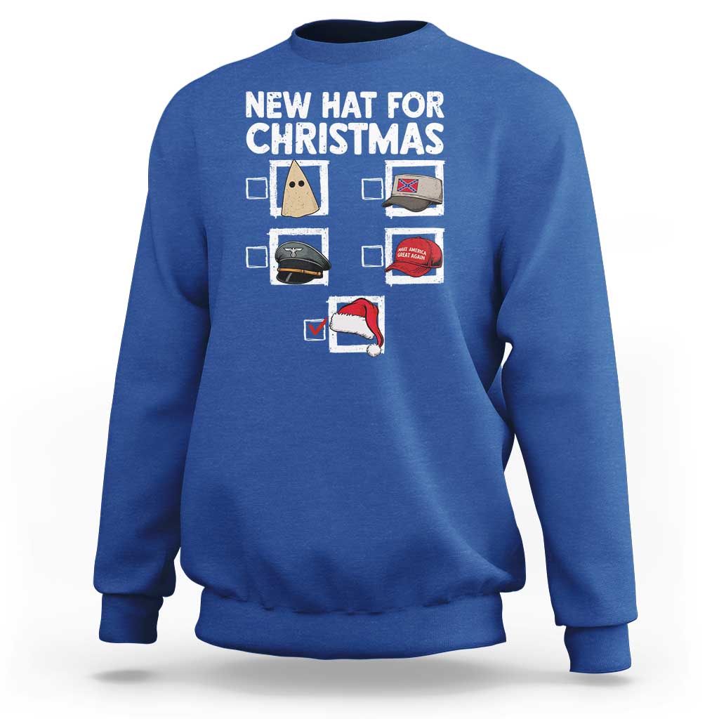 Funny Political Christmas Sweatshirt Old Hat New Hat - Wonder Print Shop