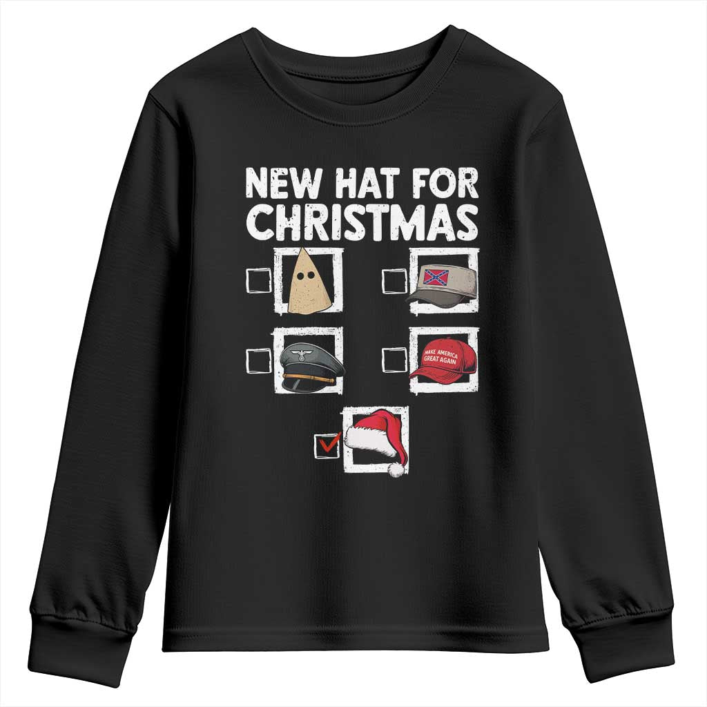 Funny Political Christmas Youth Sweatshirt Old Hat New Hat - Wonder Print Shop