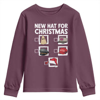 Funny Political Christmas Youth Sweatshirt Old Hat New Hat - Wonder Print Shop