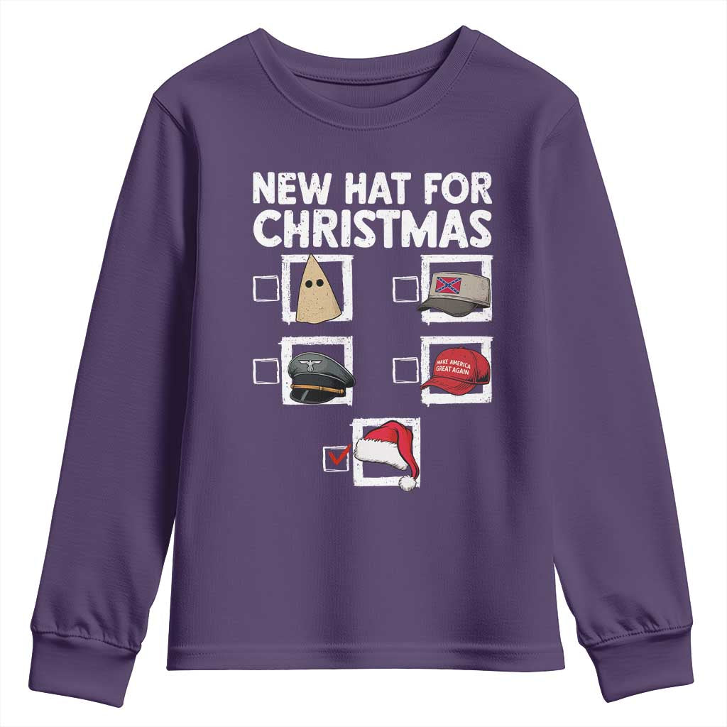 Funny Political Christmas Youth Sweatshirt Old Hat New Hat - Wonder Print Shop