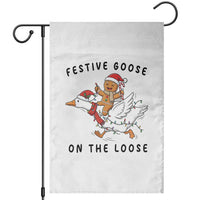 Funny Goose Christmas Garden Flag Festive Goose On The Loose Xmas - Wonder Print Shop
