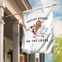 Funny Goose Christmas Garden Flag Festive Goose On The Loose Xmas - Wonder Print Shop