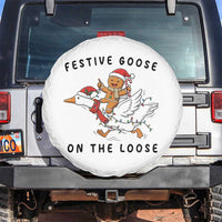 Funny Goose Christmas Spare Tire Cover Festive Goose On The Loose Xmas - Wonder Print Shop