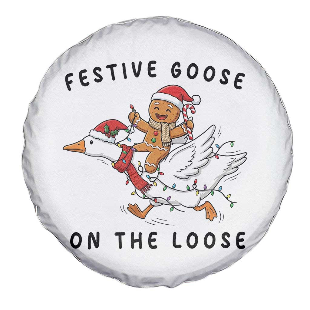 Funny Goose Christmas Spare Tire Cover Festive Goose On The Loose Xmas - Wonder Print Shop