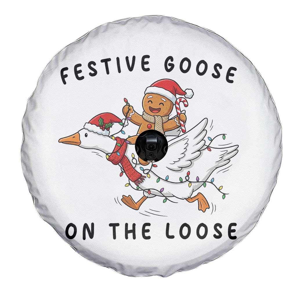 Funny Goose Christmas Spare Tire Cover Festive Goose On The Loose Xmas - Wonder Print Shop