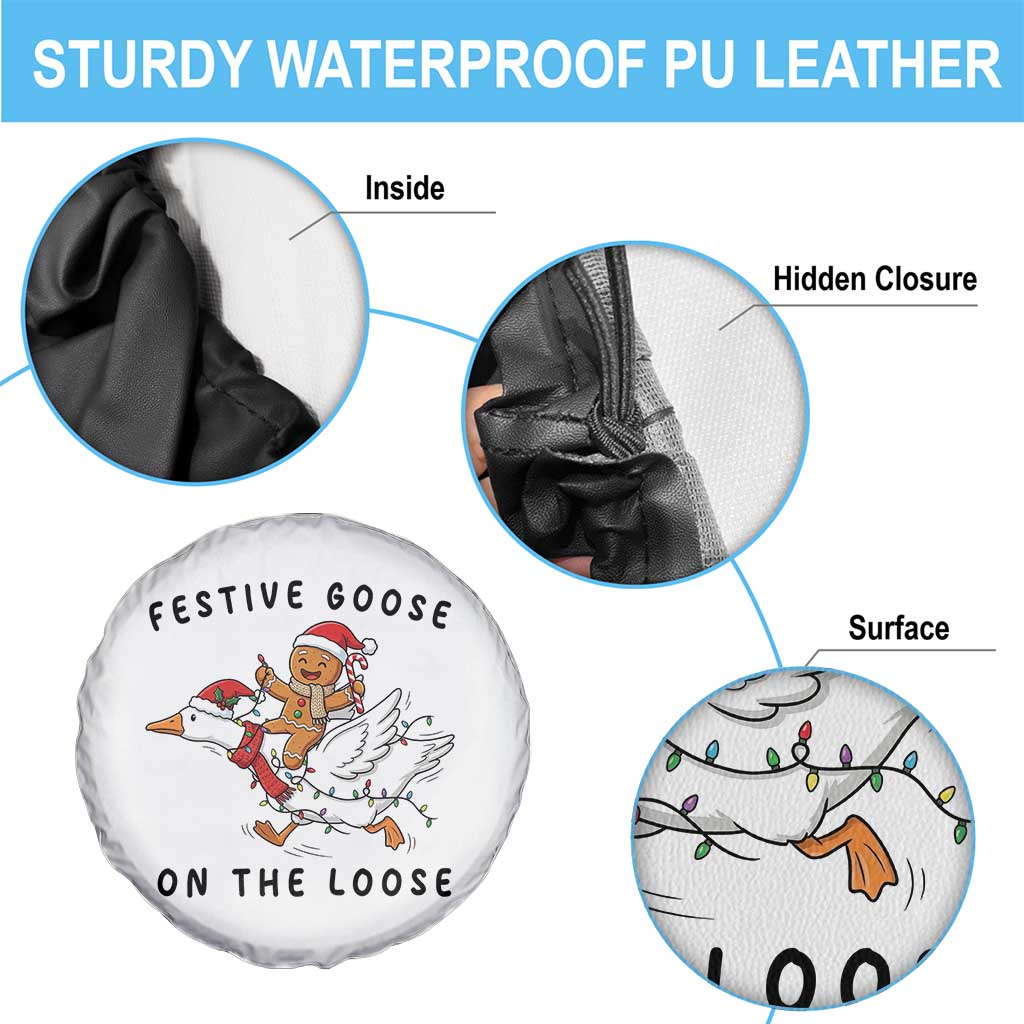 Funny Goose Christmas Spare Tire Cover Festive Goose On The Loose Xmas - Wonder Print Shop