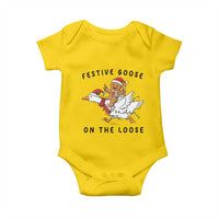 Funny Goose Christmas Baby Onesie Festive Goose On The Loose Xmas - Wonder Print Shop