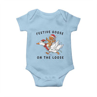 Funny Goose Christmas Baby Onesie Festive Goose On The Loose Xmas - Wonder Print Shop