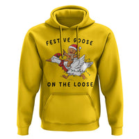 Funny Goose Christmas Hoodie Festive Goose On The Loose Xmas - Wonder Print Shop