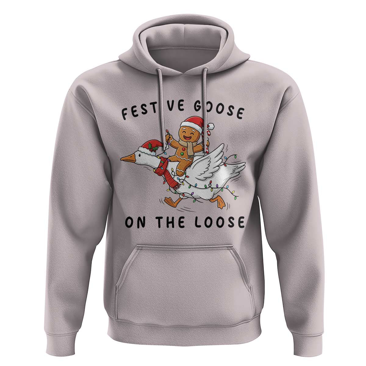 Funny Goose Christmas Hoodie Festive Goose On The Loose Xmas - Wonder Print Shop