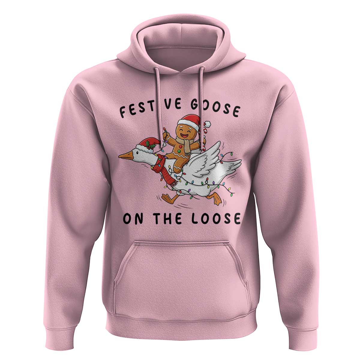 Funny Goose Christmas Hoodie Festive Goose On The Loose Xmas - Wonder Print Shop