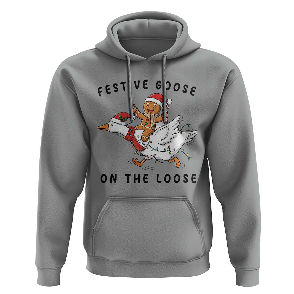 Funny Goose Christmas Hoodie Festive Goose On The Loose Xmas - Wonder Print Shop