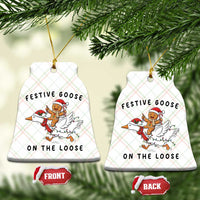 Funny Goose Christmas Ceramic Ornament Festive Goose On The Loose Xmas - Wonder Print Shop