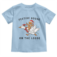 Funny Goose Christmas Toddler T Shirt Festive Goose On The Loose Xmas - Wonder Print Shop